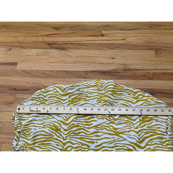 Anthropologie Maeve Women's XS Yellow Shirt Viscose Zebra Print Utility Coastal - Picture 9 of 10